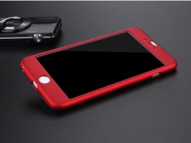Husa Apple iPhone 6 Plus/6S Plus, FullBody Elegance Luxury Red, acoperire completa 360 grade cu folie de sticla gratis
