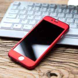 Husa Apple iPhone 7, FullBody Elegance Luxury iPaky Red, acoperire completa 360 grade cu folie de sticla gratis