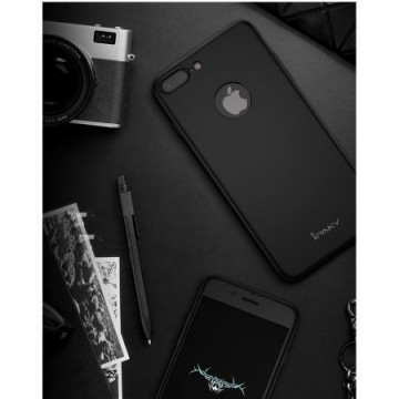 Husa Apple iPhone 8 Plus, FullBody Elegance Luxury iPaky Negru , acoperire completa 360 grade cu folie de sticla gratis
