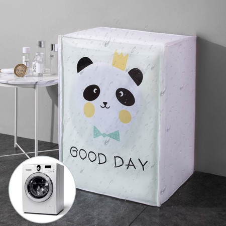 Husa pentru masina de spalat rufe si uscator de rufe cu incarcare frontala, dustproof, impermeabila, Design Panda
