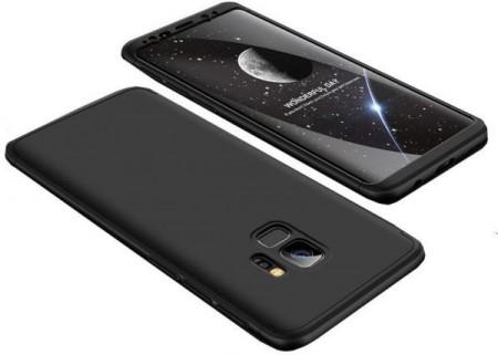 Husa Samsung Galaxy S9, FullBody Elegance Luxury Negru, acoperire completa 360 grade cu folie de protectie gratis