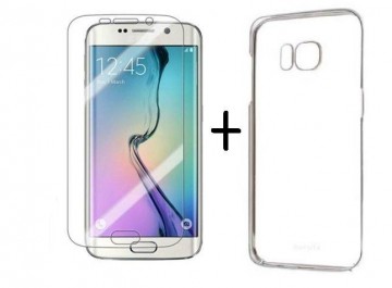Pachet husa Elegance Luxury slim din plastic tare pentru Samsung Galaxy S6 Edge cu folie de protectie gratis