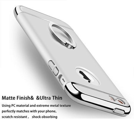 Husa Apple iPhone 7, Elegance Luxury 3in1 Ring Silver