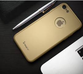 Husa Apple iPhone 8, FullBody Elegance Luxury iPaky Gold, acoperire completa 360 grade cu folie de sticla gratis
