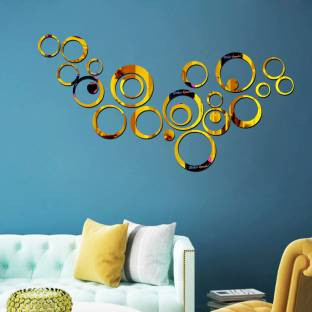 Set Oglinzi din PVC Design Modern - Oglinzi Decorative Acrilice Gold - Luxury Home 24 bucati/set