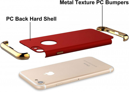Husa Apple iPhone 6/6S, Elegance Luxury 3in1 Red