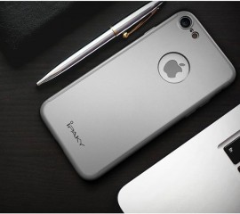 Husa Apple iPhone 7, FullBody Elegance Luxury iPaky Silver, acoperire completa 360 grade cu folie de sticla gratis