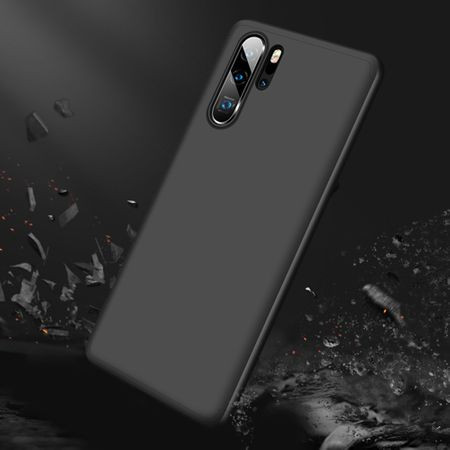 Husa FullBody Negru pentru Huawei P30 cu folie de sticla inclusa
