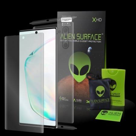 Folie Alien Surface HD, Samsung GALAXY NOTE 10 fata, spate, laterale + Alien Fiber Cadou