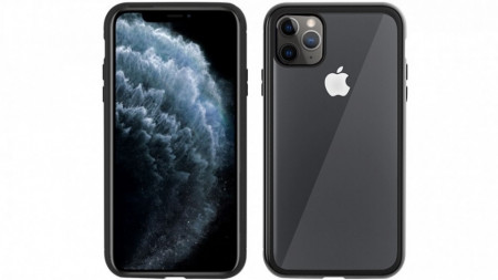 Husa Apple iPhone 11 PRO Negru, Perfect Fit cu spate de sticla securizata premium + folie de sticla gratis !