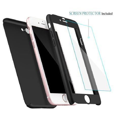 Husa Apple iPhone 6/6S, FullBody Elegance Luxury Black, acoperire completa 360 grade cu folie de sticla gratis