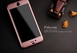 Husa Apple iPhone 6/6S, FullBody iPaky Rose-Gold , acoperire completa 360 grade cu folie de sticla gratis