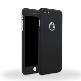 Husa Apple iPhone 6 Plus/6S Plus, FullBody Elegance Luxury Black, acoperire completa 360 grade cu folie de sticla gratis