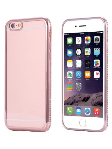 Husa Samsung Galaxy S8 Plus, Elegance Luxury electroplacata cu diamante Rose-Gold