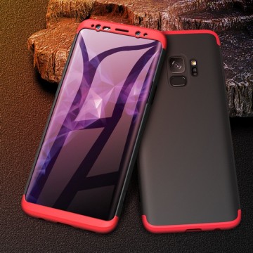 Husa Samsung Galaxy S9, FullBody 360° 3in1 Negru-Rosu