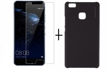 Pachet husa Elegance Luxury X-LEVEL Metalic Black pentru Huawei P10 Lite cu folie de protectie gratis