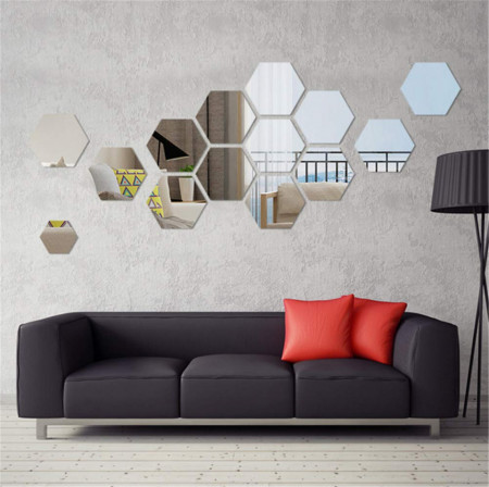 Oglinda Design Hexagon Acrilica Cristal & Diamant - Luxury Home - 18 cm - 1 bucata