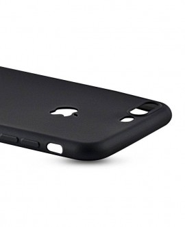 Husa Apple iPhone 7, Black antisoc cu decupaj logo