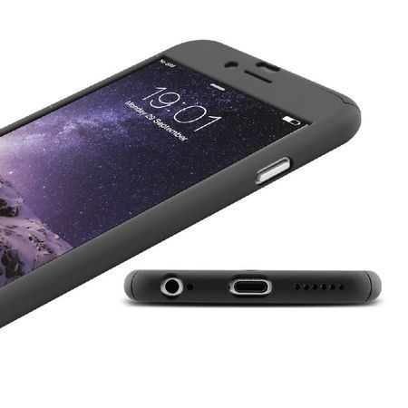 Husa Apple iPhone 6/6S, FullBody Elegance Luxury Black, acoperire completa 360 grade cu folie de sticla gratis