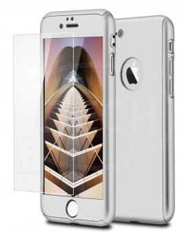 Husa Apple iPhone 7, FullBody Elegance Luxury Silver, acoperire completa 360 grade cu folie de sticla gratis