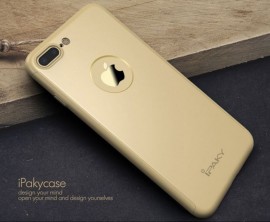 Husa Apple iPhone 7 Plus, FullBody Elegance Luxury iPaky Gold, acoperire completa 360 grade cu folie de sticla gratis