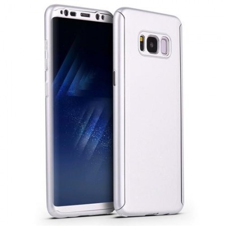 Husa Samsung Galaxy S9 Plus, FullBody Elegance Luxury Argintiu, acoperire completa 360 grade cu folie de protectie gratis