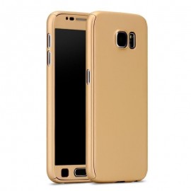 Husa Samsung Galaxy J3 2017, FullBody Elegance Luxury Gold, acoperire completa 360 grade cu folie de sticla gratis