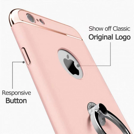 Husa Apple iPhone 7, Elegance Luxury 3in1 Ring Rose-Gold