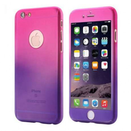 Husa Apple iPhone 8, FullBody Elegance Luxury Degrade, acoperire completa 360 grade cu folie de sticla gratis
