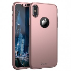 Husa Apple iPhone X, FullBody Elegance Luxury iPaky Rose-Gold , acoperire completa 360 grade cu folie de sticla gratis