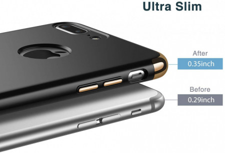 Husa Apple iPhone 6/6S, Elegance Luxury 3in1 Black