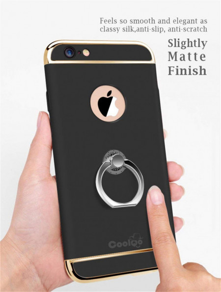 Husa Apple iPhone 6/6S , Elegance Luxury 3in1 Ring Black