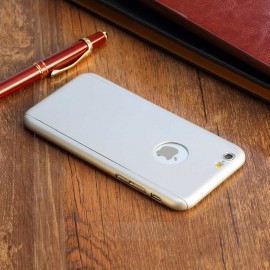 Husa Apple iPhone 6 Plus/6S Plus, FullBody Elegance Luxury Silver, acoperire completa 360 grade cu folie de sticla gratis