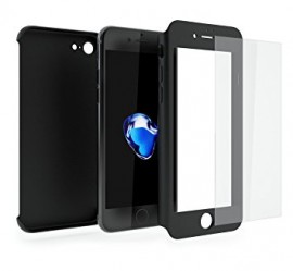 Husa Apple iPhone 7, FullBody Elegance Luxury Black, acoperire completa 360 grade cu folie de sticla gratis