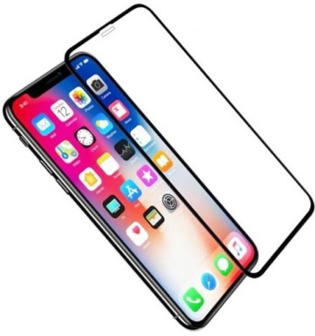 Folie de sticla 6D Apple iPhone XS MAX, margini colorate Negru