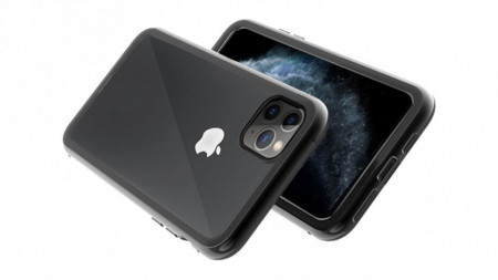 Husa Apple iPhone 11 PRO MAX Negru, Perfect Fit cu spate de sticla securizata premium