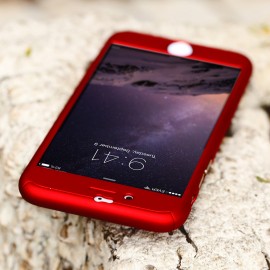 Husa Apple iPhone 6 Plus/6S Plus, FullBody Elegance Luxury Red, acoperire completa 360 grade cu folie de sticla gratis