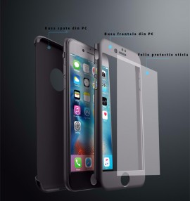Husa Apple iPhone 8, FullBody Elegance Luxury iPaky Silver, acoperire completa 360 grade cu folie de sticla gratis