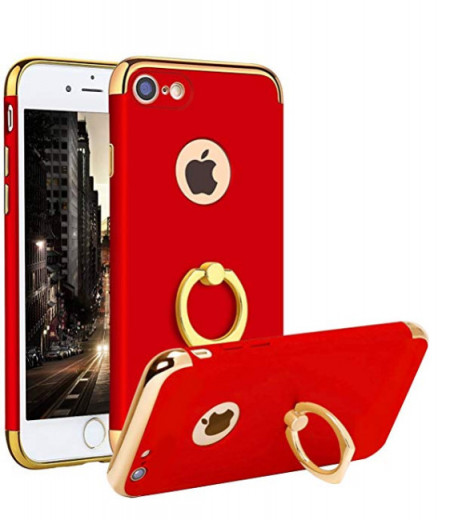 Husa Apple iPhone 8 Plus, Elegance Luxury 3in1 Ring Rosu