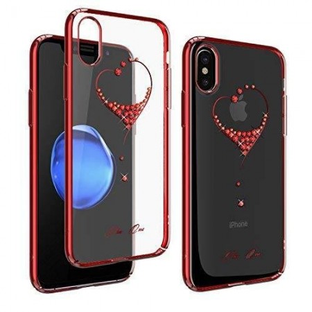 Husa Kingxbar pentru Apple iPhone X design Cristale Swarovski - Red