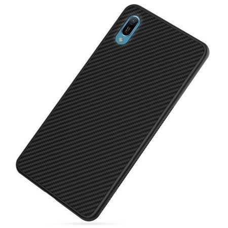 Husa pentru Huawei Y6 2019, Perfect Fit, cu insertii de carbon, negru