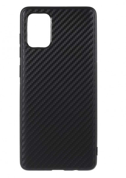 Husa pentru Samsung Galaxy A51, Perfect Fit, cu insertii de carbon, negru