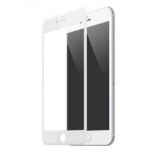 Folie de sticla 5D Apple iPhone 8 Plus, cu margini colorate Alb