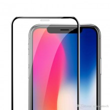 Folie de sticla 6D Apple iPhone XS MAX, margini colorate Negru