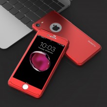 Husa Apple iPhone 6/6S, FullBody Elegance Luxury Red, acoperire completa 360 grade cu folie de sticla gratis