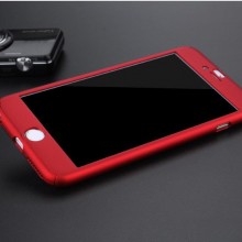 Husa Apple iPhone 6 Plus/6S Plus, FullBody Elegance Luxury Red, acoperire completa 360 grade cu folie de sticla gratis