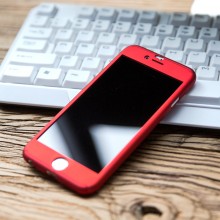 Husa Apple iPhone 7, FullBody Elegance Luxury iPaky Red, acoperire completa 360 grade cu folie de sticla gratis