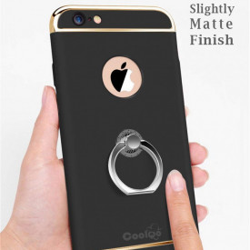 Husa Apple iPhone 8 Plus, Elegance Luxury 3in1 Ring Negru