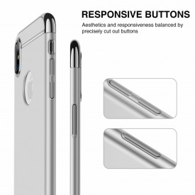 Husa Apple iPhone X, Elegance Luxury 3in1 Argintiu