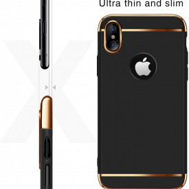 Husa Apple iPhone X, Elegance Luxury 3in1 Negru